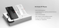 Nouveau téléphone IP Fanvil H4 pour hôtel, 2 lignes SIP, voix HD, PoE, 5 touches programmables, port de charge USB pour la communication en hôtellerie et en bureau