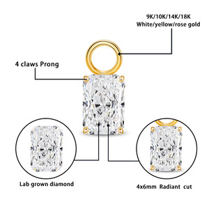 Pendentif diamant 10k or jaune HPHT Diamondlab créé poire marquise rayonnante coupe ovale DEF VS VVS Hpht Cvd lab pendentif diamant - Product Image 4