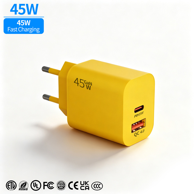 Wholesale Super Bulk EU/US QC3.0 45W PD GaN Eco-Friendly Fast Charger Power Supply Adapter Type-C USB for Laptop Mobile Phone
