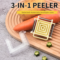 Keuken Creatief Multifunctioneel Schilmesje 3-In-1 Magische Dunschiller Schraper Meloen Rasp Schilmessenrasp Rasp Shredde