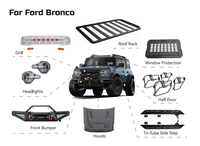 Accessoires de modification : Tapis de sol intérieurs, garnitures extérieures, table pliable pour hayon, garde-boue, housse de roue de secours pour Ford Bronco