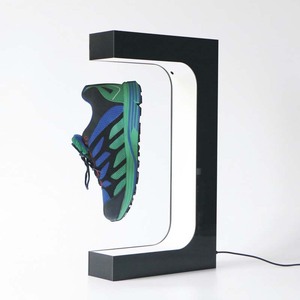 Newest design fashion Impressive LED Lighting Rotating Magnetic Sneaker Floating Display Racks