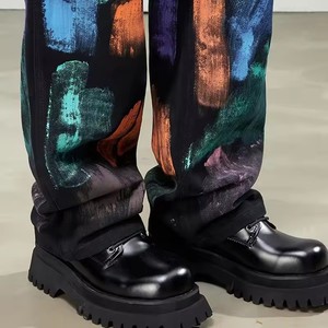 Jeans en denim vintage amples et droits pour hommes, style décontracté, effet peinture, pour le dropshipping - Product Image 6
