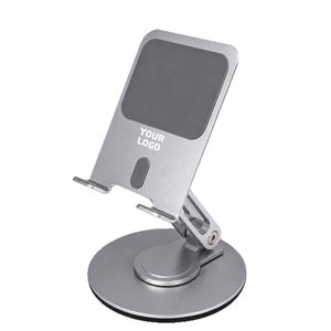 Custom Logo UV Printing Full Aluminium Alloy Folding Stand Adjustable Height 360 Rotation Promotional Office <b>Desk</b> <b>Phone</b> <b>Holder</b> - Product Image 1