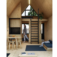 Tiny House Triangulaire Moderne Préfabriquée en Acier Léger, Maison Mobile Démontable en Panneaux Acier et Sandwich pour Usage Hôtelier