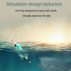 Cebo de Luya de rana de trueno negro de sapo venenoso modificado con lentejuelas de anzuelo simple o doble de golpe falso fuerte para pescar - Product Image 4