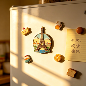 Personalized Metal Enamel Fridge Magnet France Paris Eiffel Tower Travel Souvenirs 3D Customized Logo Irregular Shape - Product Image 6