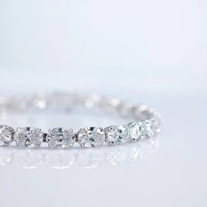 Cadena de tenis Qinglong Jewelry con diamantes cultivados en laboratorio de corte ovalado de 3mm y 4mm, pulsera de tenis de oro macizo de 14k y 18k, precio de fábrica al por mayor - Product Image 3