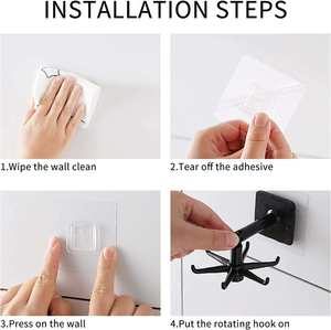 Gancho Giratorio Multifuncional <span class=keywords><strong>Yanwen</strong></span> Sin Perforaciones y Adhesivo, Estante de Almacenamiento para Cocina y Baño - Product Image 5