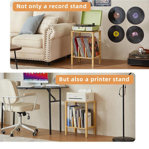 Estante de almacenamiento para CD de bambú, diseño minimalista de varias capas para sala de estar, muebles para el hogar, independiente, no requiere montaje - Product Image 2
