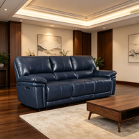 Ensemble de canapés inclinables électriques modernes pour salon, fauteuils inclinables électriques en cuir avec fonction zéro gravité pour villa et hôtel
