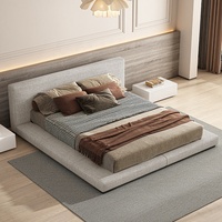 Cadre de lit en bois massif élégant et moderne de style européen Ensemble de chambre à coucher élégant avec lit douillet nouveau design