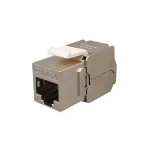 Module Toolless Cat6a Rj45 Shielded Keystone Jack With Integrated Shutter