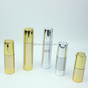 Botella de Loción Acrílica con Bomba de Cepillo Bloqueadora de Luz Cosmética para Sérum para el Cuidado de la Piel, Cilindro Galvanizado en Oro - Product Image 3