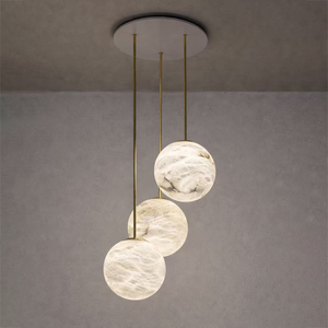 ModernLuxury Alabaster MarbleGlobe Pendant Light Chandelier forDining RoomLiving Room Villa Hotel custom alabaster light fixture - Product Image 6