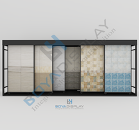 Présentoir coulissant en métal pour carreaux de marbre, céramique et quartz, style push-pull pratique pour salle d'exposition