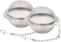 Infuseur à thé en acier inoxydable 304 de qualité alimentaire, boule à mailles fines pour thé en vrac avec chaîne et crochet pour la préparation du thé à la maison et en cuisine