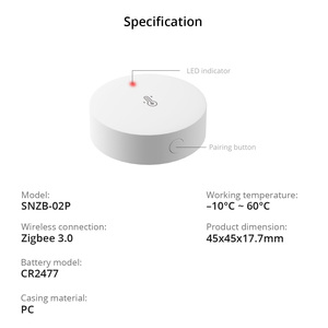 Sensor de Temperatura y Humedad Zigbee SNZB-02P ZB con Control por Aplicación, Hecho en China - Product Image 6