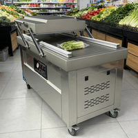 Emballage sous vide à double chambre en acier inoxydable 304 500PD, scelleuse alimentaire commerciale pour le stockage de la viande et des légumes
