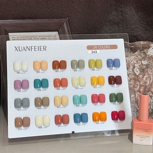 Herstellung und <span class=keywords><strong>Dropshipping</strong></span> von 24 Farben Einfarbigem Macaron-Stil Aufhellendem UV-Gel Nagellack, Trendiges Nagelgel-Set - Product Image 2