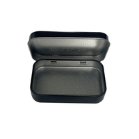 Boîte en métal noir personnalisée avec charnière pour emballage de bonbons à la menthe et de bonbons gélifiés, 80*50*15mm – Ventes Flash