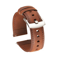Bracelet de montre en cuir véritable Crazy Horse double face, boucle à dégagement rapide, poli à la main, cuir souple, 20/22 mm, rétro