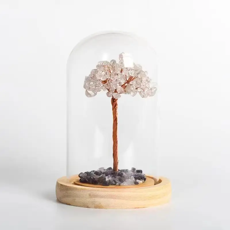 Cristal naturel arbre verre couverture gravier décoration riche arbre maison créatif arts décoratifs et artisanat