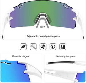 Lunettes de soleil de sport unisexes, protection UV400, sans monture, verres en PC polarisés, lunettes de cyclisme et de course confortables, lunettes de sécurité personnalisées - Product Image 2