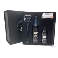 Ensemble de rouleaux de croissance de barbe de marque privée pour hommes OEM 100% produits de baume à l'huile de barbe naturelle Kit de toilettage de barbe