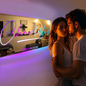 Miroir LED personnalisé Neonawall, alimenté par USB avec télécommande, lumière murale personnalisée pour chambre à coucher et <span class=keywords><strong>salle</strong></span> <span class=keywords><strong>de</strong></span> <span class=keywords><strong>bain</strong></span> - Product Image 3