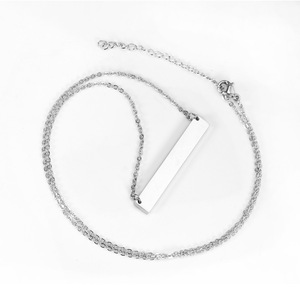 Collar geométrico de acero inoxidable, diseño minimalista largo, para regalo - Product Image 3