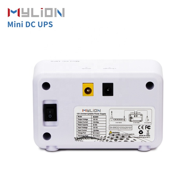 Mylion 12V 3A 12000mAh 45Wh Single Mini DC UPS CE/FCC Certified Home Uninterrupted Backup Power for WiFi Router CCTV/Security