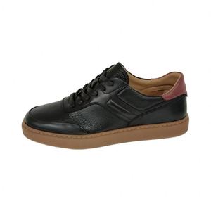 Zapatos de Cuero Genuino de Alta Calidad, Transpirables, con Cordones, Cómodos, Antideslizantes, Zapatos Casuales para Hombre - Product Image 2