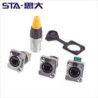Conector RJ45 Hembra de Montaje en Panel Tipo D, Recto y en Ángulo Recto, Conector Industrial Ethercon RJ45 SE8FDNH-13 SE8FDNV