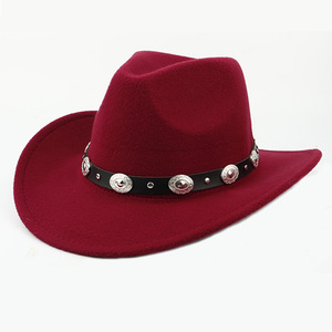 Chapeau bohème western à large bord pour femmes et hommes-Chapeau Fedora Rancher en feutre avec bord plat de 4 pouces - Product Image 2