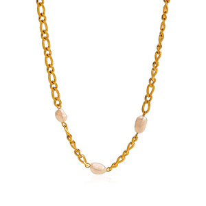 Collar de <span class=keywords><strong>cadena</strong></span> <span class=keywords><strong>cubana</strong></span> chapado <span class=keywords><strong>en</strong></span> <span class=keywords><strong>oro</strong></span> de lujo ligero francés, versátil y apilable, para mujer, de acero inoxidable - Product Image 5