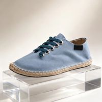 Espadrilles basses en toile pour hommes, semelle plate en caoutchouc, couleur unie, souples et respirantes, pour le quotidien, printemps-été, vente en gros