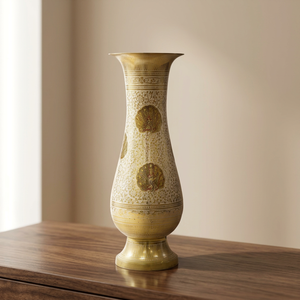 Elegant Handmade Gold Plated Brass Vase Embossed Peacock Design Irregular Shape Wedding Home Decoration Artistic Centerpiece - Product Image 3