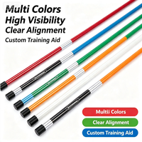 Lot de 2 bâtons indicateurs de direction de golf multicolores, aide au putting pour l'entraînement du swing et du putting sur le green