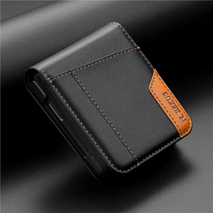 Funda de Cuero con Costuras de Color y Ranuras para Tarjetas, Tipo <span class=keywords><strong>Flip</strong></span>, para <span class=keywords><strong>Samsung</strong></span> Galaxy <span class=keywords><strong>Z</strong></span> <span class=keywords><strong>Flip</strong></span> 7 FE 6 5, Antigolpes - Product Image 4