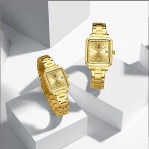 Reloj de pareja de lujo resistente al agua reloj de cuarzo moda calendario Simple fecha reloj de acero inoxidable mujeres hombres amante regalo 9252 - Product Image 2