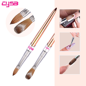 Pure Kolinsky Acrylic <b>Nail</b> Brush Round Hair Bristle Metal Handle 3D Drawing Powder Brush for <b>Nail</b> <b>Extension</b> - Product Image 5