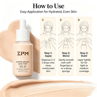 Fond de teint liquide adaptatif au teint, super sérum teinté SPF 40