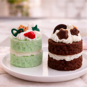 Bougie parfumée double couche en forme de mini gâteau, saveur fraise, <span class=keywords><strong>chocolat</strong></span> et matcha, idéale pour un cadeau - Product Image 2