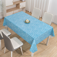 Nappe rectangulaire en PVC imprimé turquoise tropical RNPT pour patio – Housse de table
