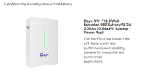 Deye ESS RW-F16 51.2V Lifepo4 batteries solaires au lithium à cycle profond avec 10 ans de garantie