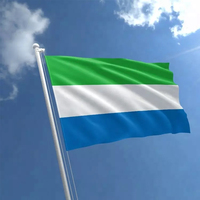 Drapeaux nationaux en gros 3x5 pieds Drapeau de la Sierra Leone 100D/110D Polyester Bleu Blanc Vert Drapeau