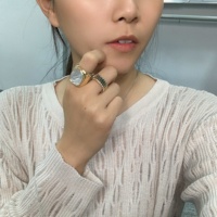 Daidan – bagues épaisses gravées gratuitement pour femmes, bague en argent Sterling 925, coquille de nacre, bijoux de mode