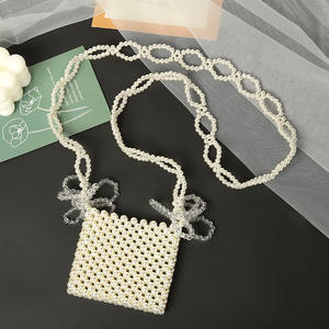 กระเป๋าสะพายข้างขนาดเล็กน่ารักสำหรับงานแต่งงาน งานพรอม กระเป๋าถือประดับลูกปัดหรูหราสำหรับผู้หญิงพร้อมสายสะพายประดับดอกไม้ - Product Image 4