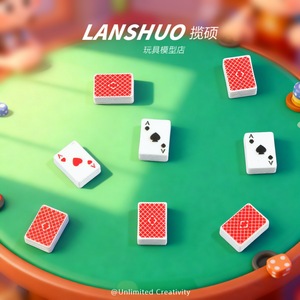 Lanshuo Resin <b>Playing</b> <b>Card</b> Figurines Miniature 3D Home Decoration Craft Model - Product Image 1